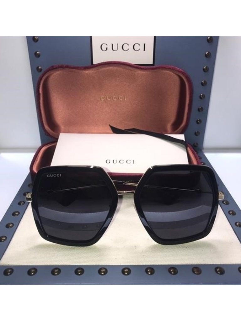 Gucci Black Gg0106s 001 Gg 0106s Grey Lens Sunglasses